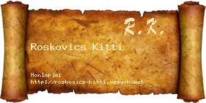Roskovics Kitti névjegykártya