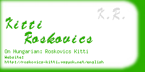 kitti roskovics business card